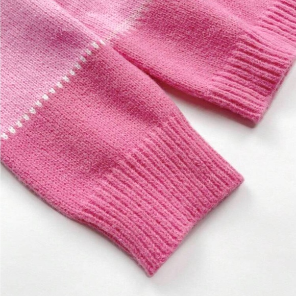 Comfy Leopard color Block Stripe Pattern Long Sleeve Knit Sweater Top - Picture 5 of 10